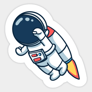 Astronaut Flying Into Space Sticker